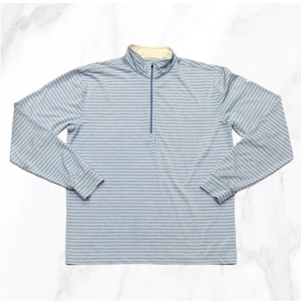 Straight Down Striped Blue Long Sleeve Pullover
